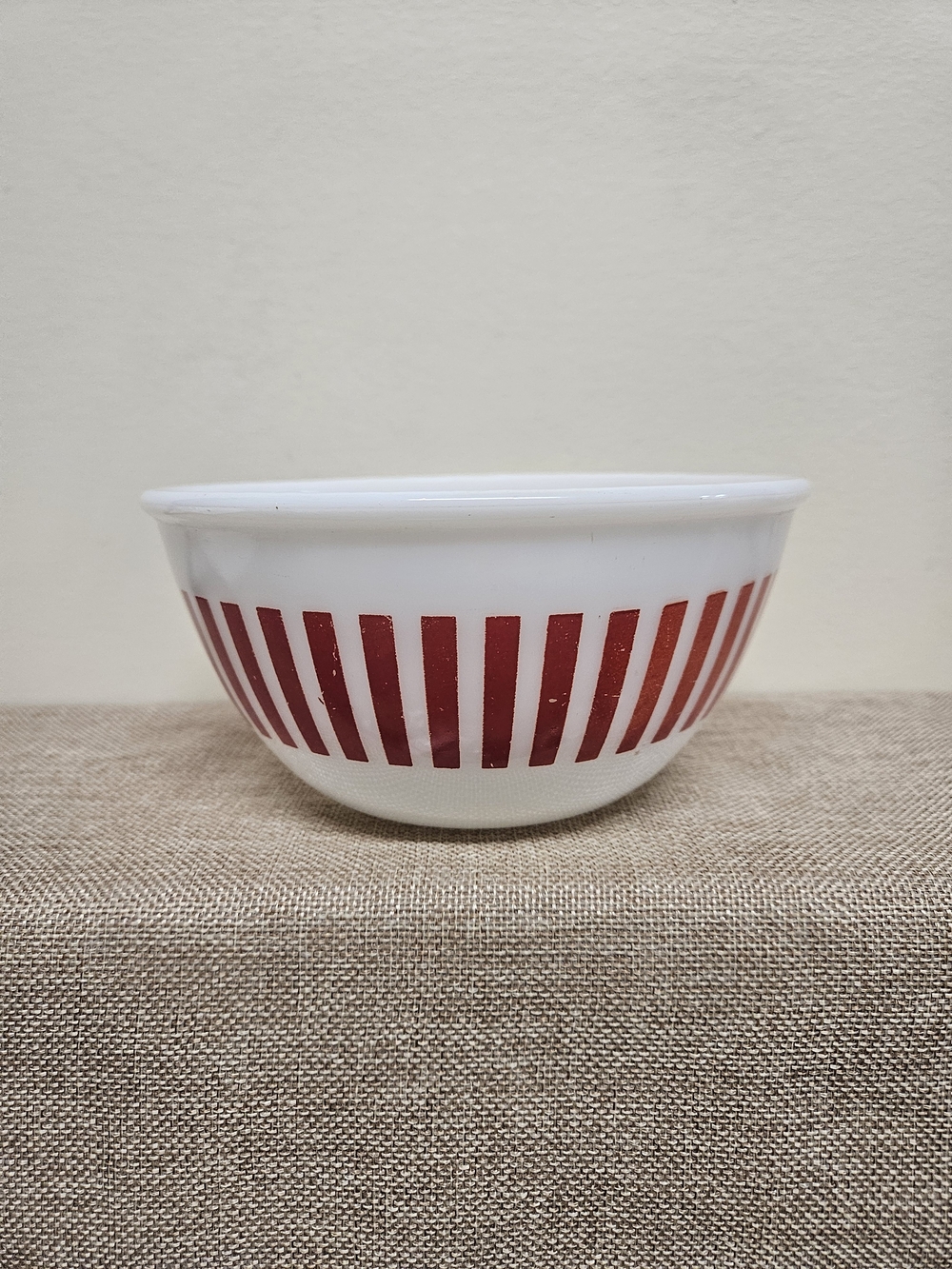 1950s Red Candy Stripe Hazel Atlas Bowl